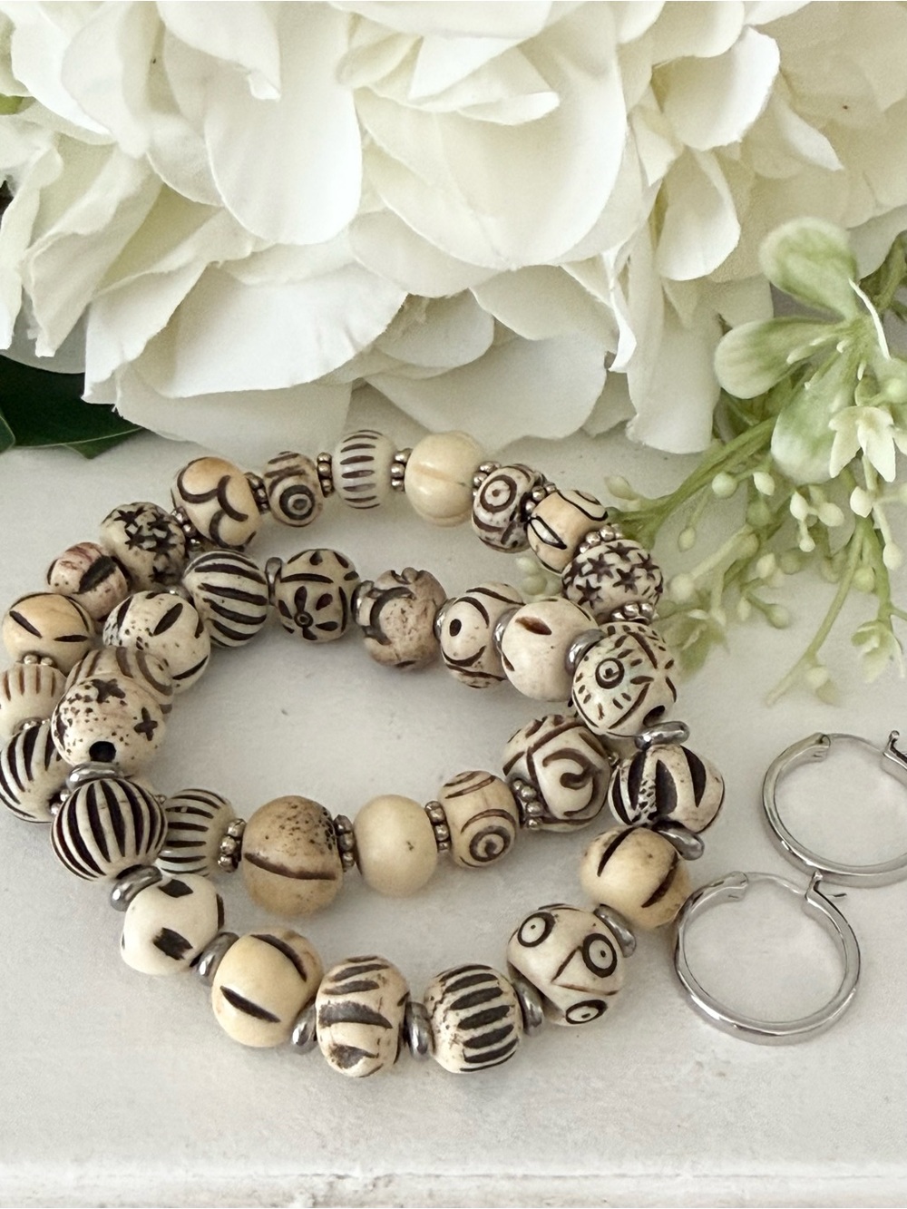 Chunky Boho Beaded Bracelet & Earring Set